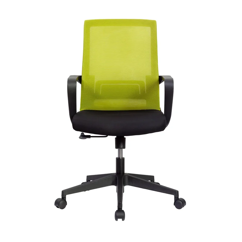 Офис стол RFG Smart W, дамаска и меш, Tilt механизъм, до 120 kg, черна седалка, зелена облегалка
