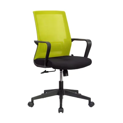 Офис стол RFG Smart W, дамаска и меш, Tilt механизъм, до 120 kg, черна седалка, зелена облегалка
