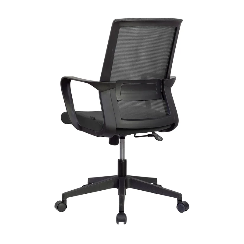 Офис стол RFG Smart W, дамаска и меш, Tilt механизъм, до 120 kg, черна седалка, черна облегалка