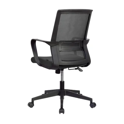 Офис стол RFG Smart W, дамаска и меш, Tilt механизъм, до 120 kg, черна седалка, черна облегалка