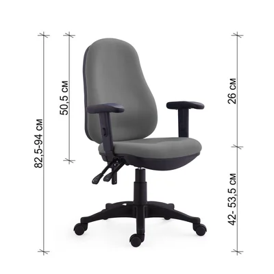 Офис стол RFG Norton, текстил, Ergon 2l механизъм, до 120 kg, сив