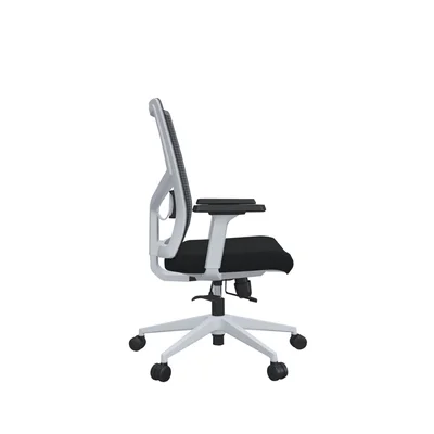 Ергономичен стол RFG Snow W, дамаска и меш, Multi-function механизъм, до 120 kg, черна седалка, черна облегалка
