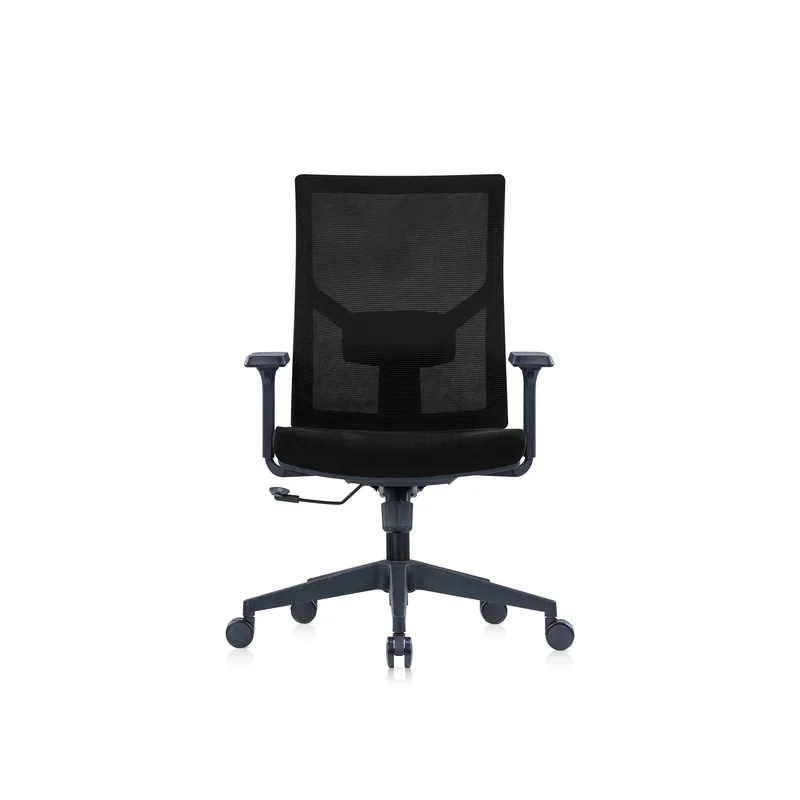 Ергономичен стол RFG Snow Black W, дамаска и меш, Multi-function механизъм, до 120 kg, черна седалка, черна облегалка