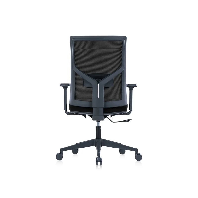 Ергономичен стол RFG Snow Black W, дамаска и меш, Multi-function механизъм, до 120 kg, черна седалка, черна облегалка