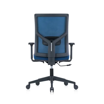 Ергономичен стол RFG Snow Black W, дамаска и меш, Multi-function механизъм, до 120 kg, тъмносиня седалка, тъмносиня облегалка