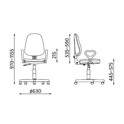 Офис стол Prestige GTP, текстил, с подлакътници Topaz, до 130 kg, черен
