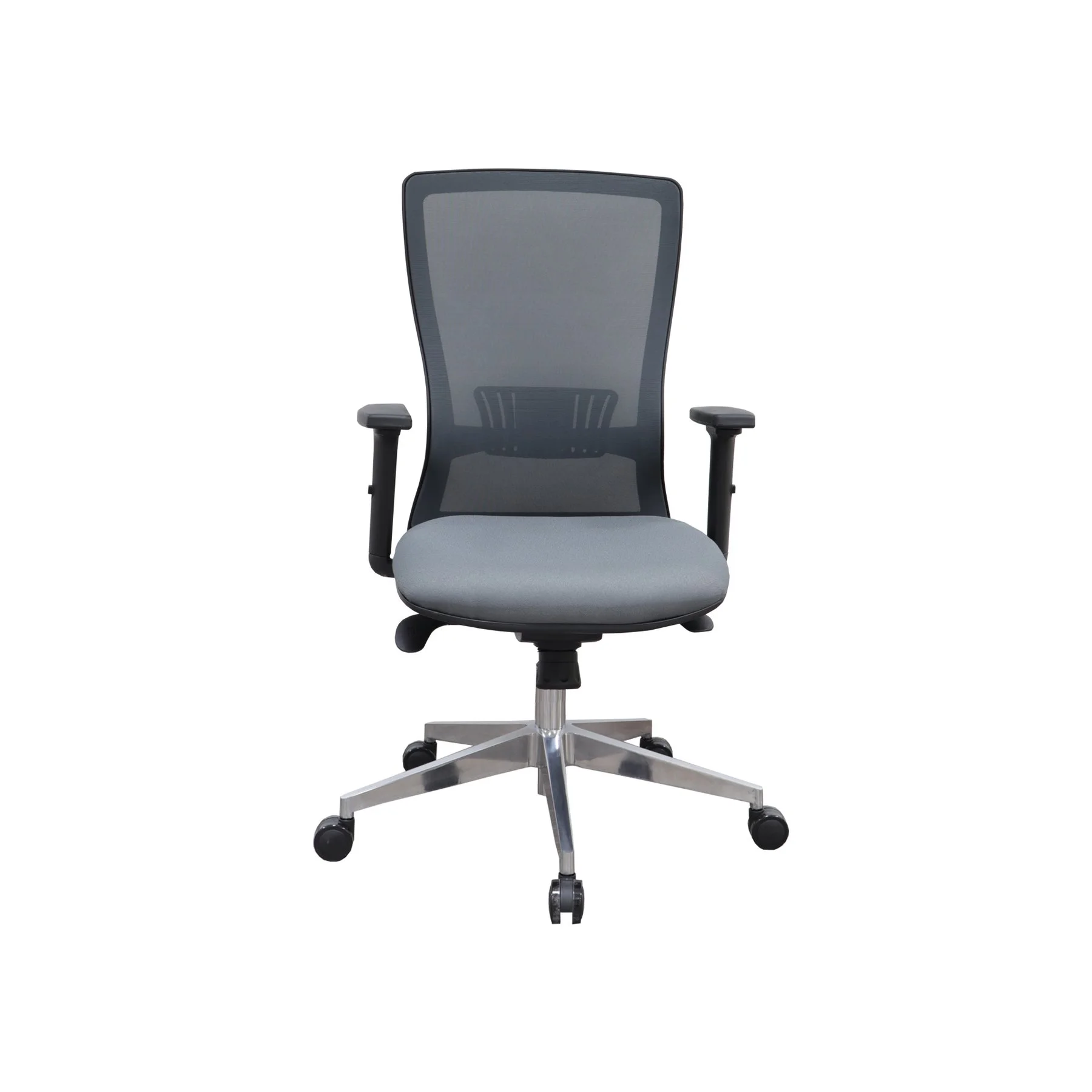 Офис стол RFG Ergo 06 W, дамаска и меш, Synchronous механизъм, до 120 kg, сив