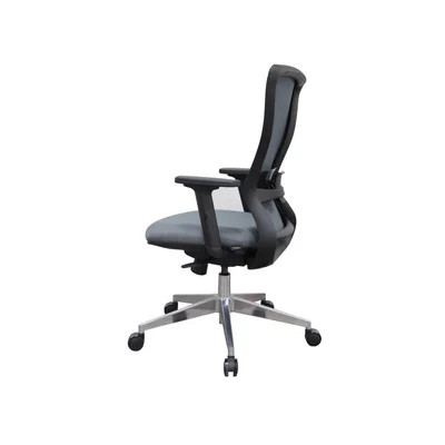 Офис стол RFG Ergo 06 W, дамаска и меш, Synchronous механизъм, до 120 kg, сив