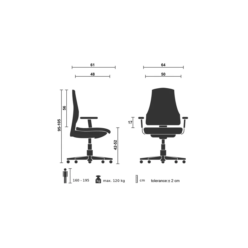 Офис стол RFG Joy 001 W, дамаска и меш, до 120 kg, черен