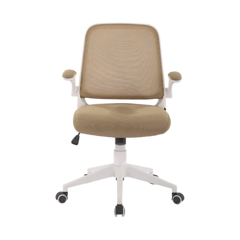 Офис стол RFG Pretty White W, дамаска и меш, Tilt механизъм, до 120 kg, бежов