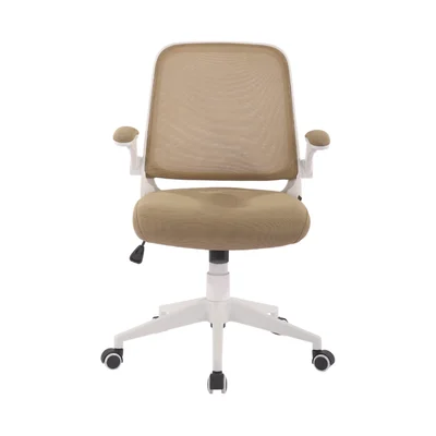 Офис стол RFG Pretty White W, дамаска и меш, Tilt механизъм, до 120 kg, бежов