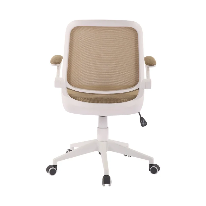 Офис стол RFG Pretty White W, дамаска и меш, Tilt механизъм, до 120 kg, бежов