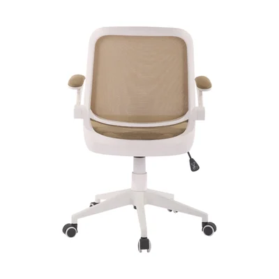 Офис стол RFG Pretty White W, дамаска и меш, Tilt механизъм, до 120 kg, бежов