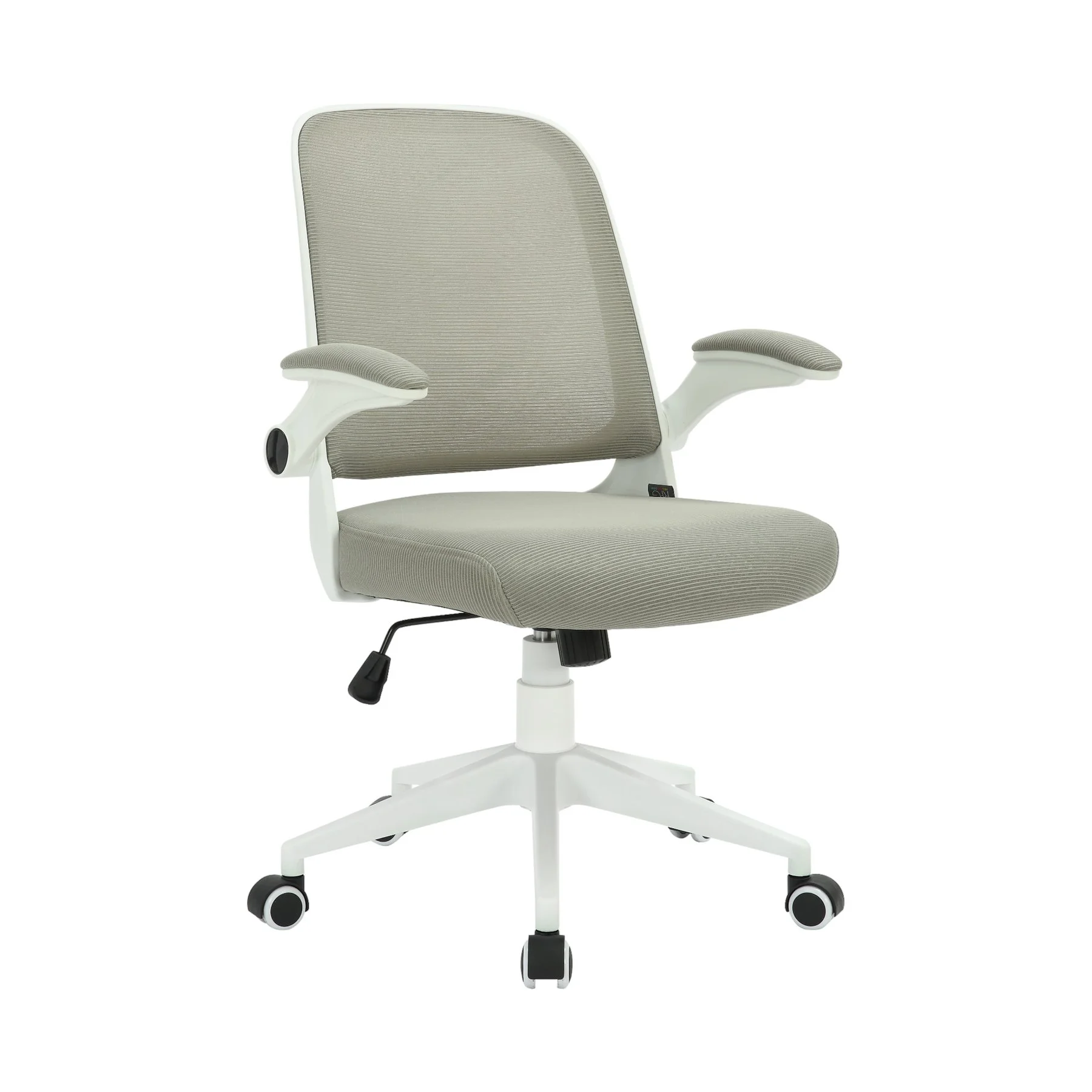 Офис стол RFG Pretty White W, дамаска и меш, Tilt механизъм, до 120 kg, сив