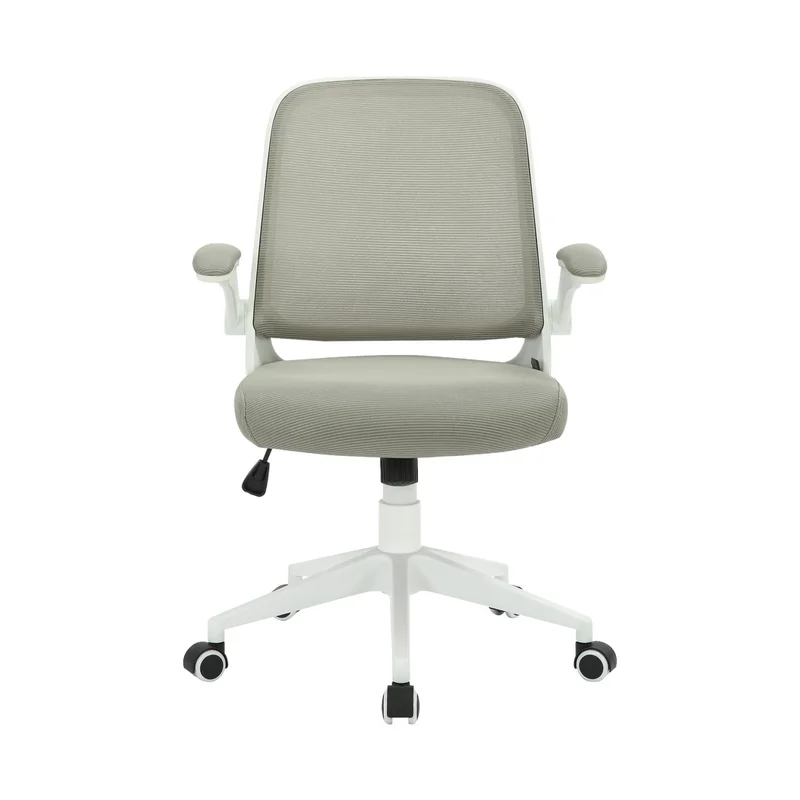 Офис стол RFG Pretty White W, дамаска и меш, Tilt механизъм, до 120 kg, сив