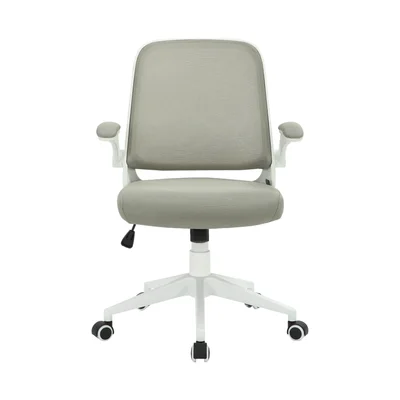 Офис стол RFG Pretty White W, дамаска и меш, Tilt механизъм, до 120 kg, сив