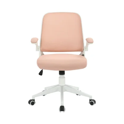 Офис стол RFG Pretty White W, дамаска и меш, Tilt механизъм, до 120 kg, розов