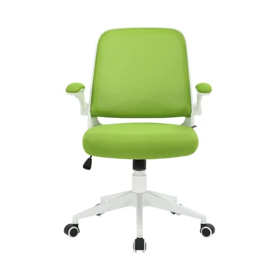 Офис стол RFG Pretty White W, дамаска и меш, Tilt механизъм, до 120 kg, зелен