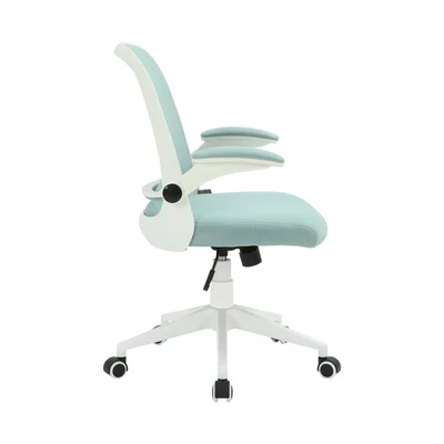 Офис стол RFG Pretty White W, дамаска и меш, Tilt механизъм, до 120 kg, син