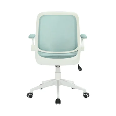 Офис стол RFG Pretty White W, дамаска и меш, Tilt механизъм, до 120 kg, син