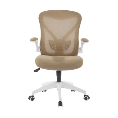 Офис стол RFG Jolly White W, дамаска и меш, Tilt механизъм, до 120 kg, бежов