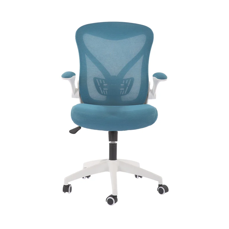 Офис стол RFG Jolly White W, дамаска и меш, Tilt механизъм, до 120 kg, синьо-зелен