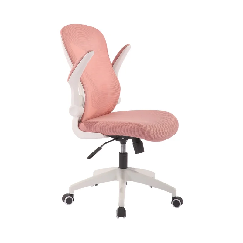 Офис стол RFG Jolly White W, дамаска и меш, Tilt механизъм, до 120 kg, розов