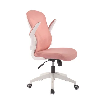 Офис стол RFG Jolly White W, дамаска и меш, Tilt механизъм, до 120 kg, розов