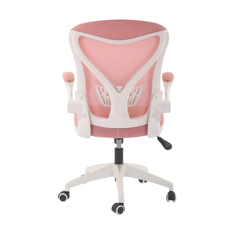 Офис стол RFG Jolly White W, дамаска и меш, Tilt механизъм, до 120 kg, розов