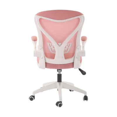 Офис стол RFG Jolly White W, дамаска и меш, Tilt механизъм, до 120 kg, розов