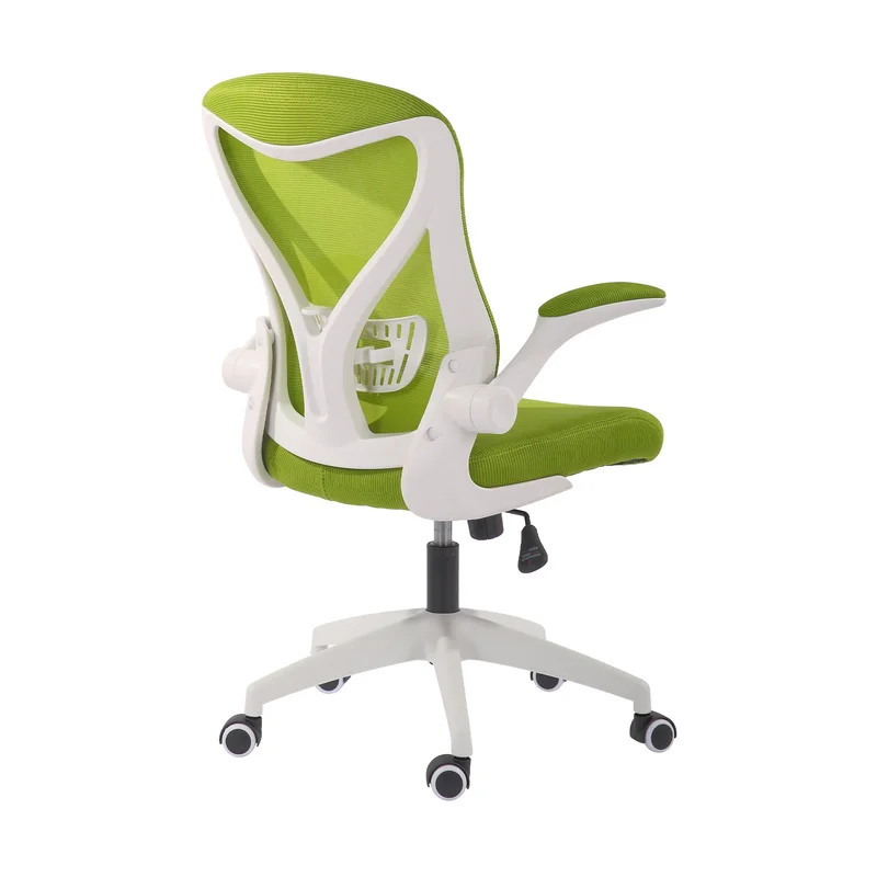 Офис стол RFG Jolly White W, дамаска и меш, Tilt механизъм, до 120 kg, зелен