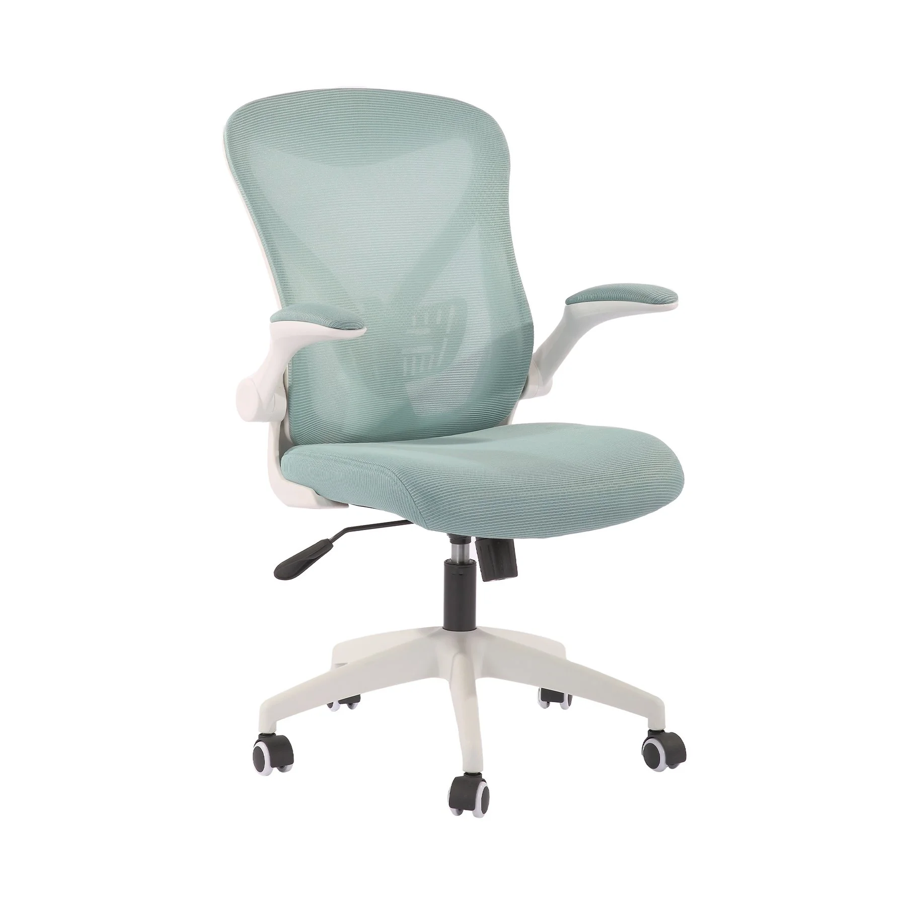 Офис стол RFG Jolly White W, дамаска и меш, Tilt механизъм, до 120 kg, син