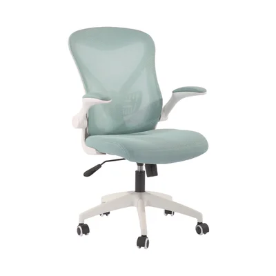 Офис стол RFG Jolly White W, дамаска и меш, Tilt механизъм, до 120 kg, син