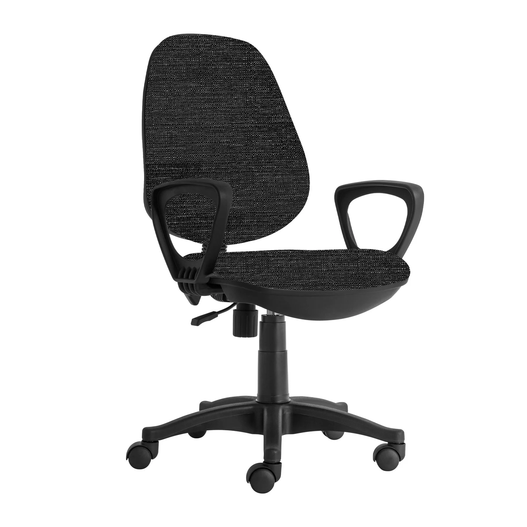 Ергономичен стол RFG Presto Black, текстил, до 130 kg, сив меланж