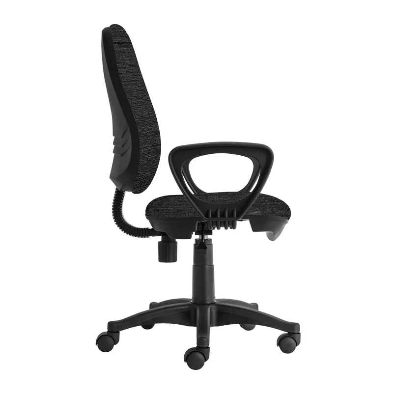 Ергономичен стол RFG Presto Black, текстил, до 130 kg, сив меланж
