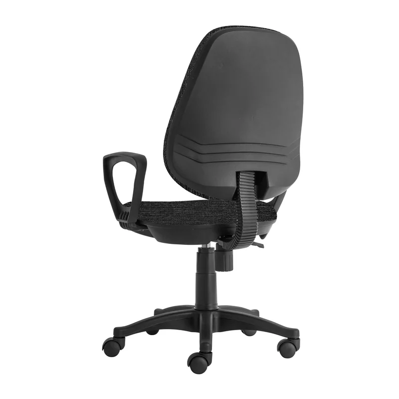 Ергономичен стол RFG Presto Black, текстил, до 130 kg, сив меланж