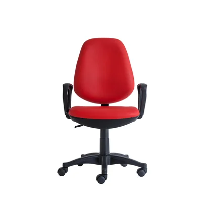 Ергономичен стол RFG Presto Black, екокожа, до 130 kg, червен