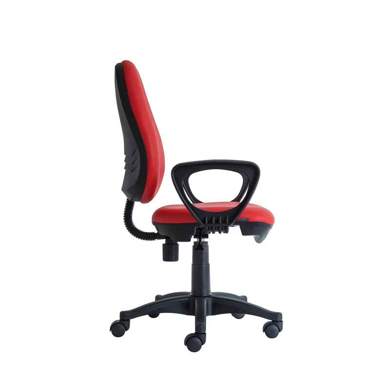 Ергономичен стол RFG Presto Black, екокожа, до 130 kg, червен