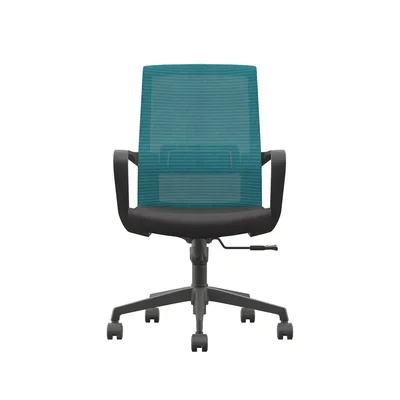 Офис стол RFG Smart W, дамаска и меш, Tilt механизъм, до 120 kg, черна седалка, синя облегалка