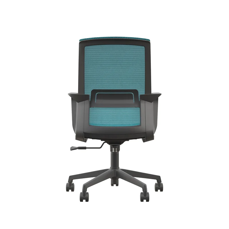 Офис стол RFG Smart W, дамаска и меш, Tilt механизъм, до 120 kg, черна седалка, синя облегалка