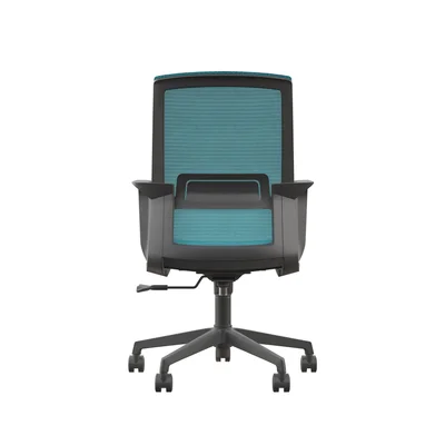 Офис стол RFG Smart W, дамаска и меш, Tilt механизъм, до 120 kg, черна седалка, синя облегалка