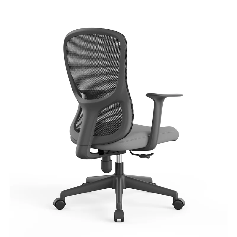 Офис стол RFG Smarter W, дамаска и меш, до 120 kg, сива седалка, сива облегалка