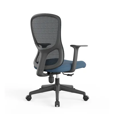 Офис стол RFG Smarter W, дамаска и меш, до 120 kg, тъмносиня седалка, тъмносиня облегалка