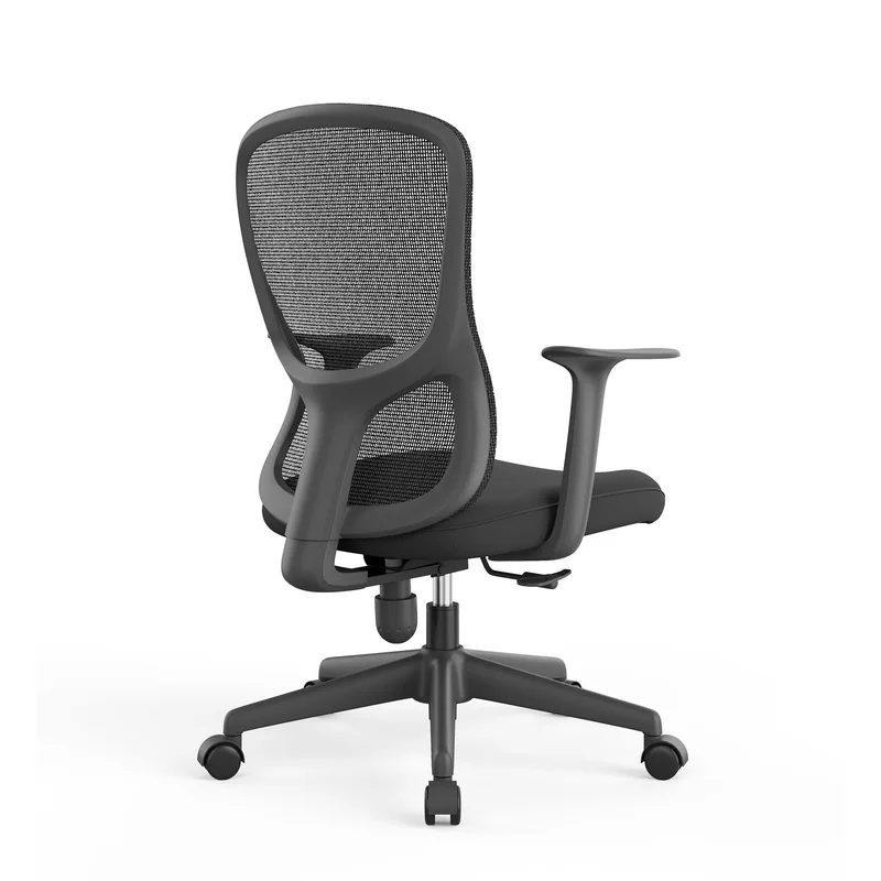 Офис стол RFG Smarter W, дамаска и меш, до 120 kg, черна седалка, черна облегалка