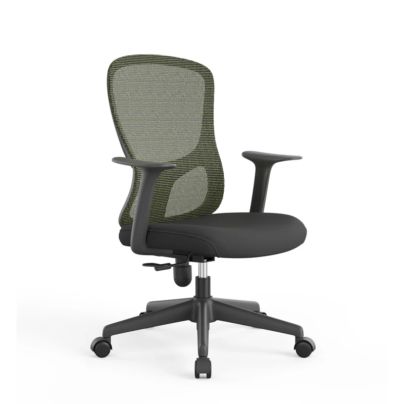 Офис стол RFG Smarter W, дамаска и меш, до 120 kg, черна седалка, зелена облегалка