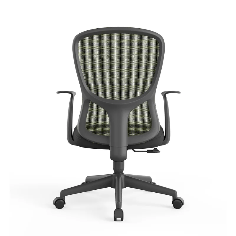 Офис стол RFG Smarter W, дамаска и меш, до 120 kg, черна седалка, зелена облегалка