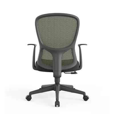 Офис стол RFG Smarter W, дамаска и меш, до 120 kg, черна седалка, зелена облегалка