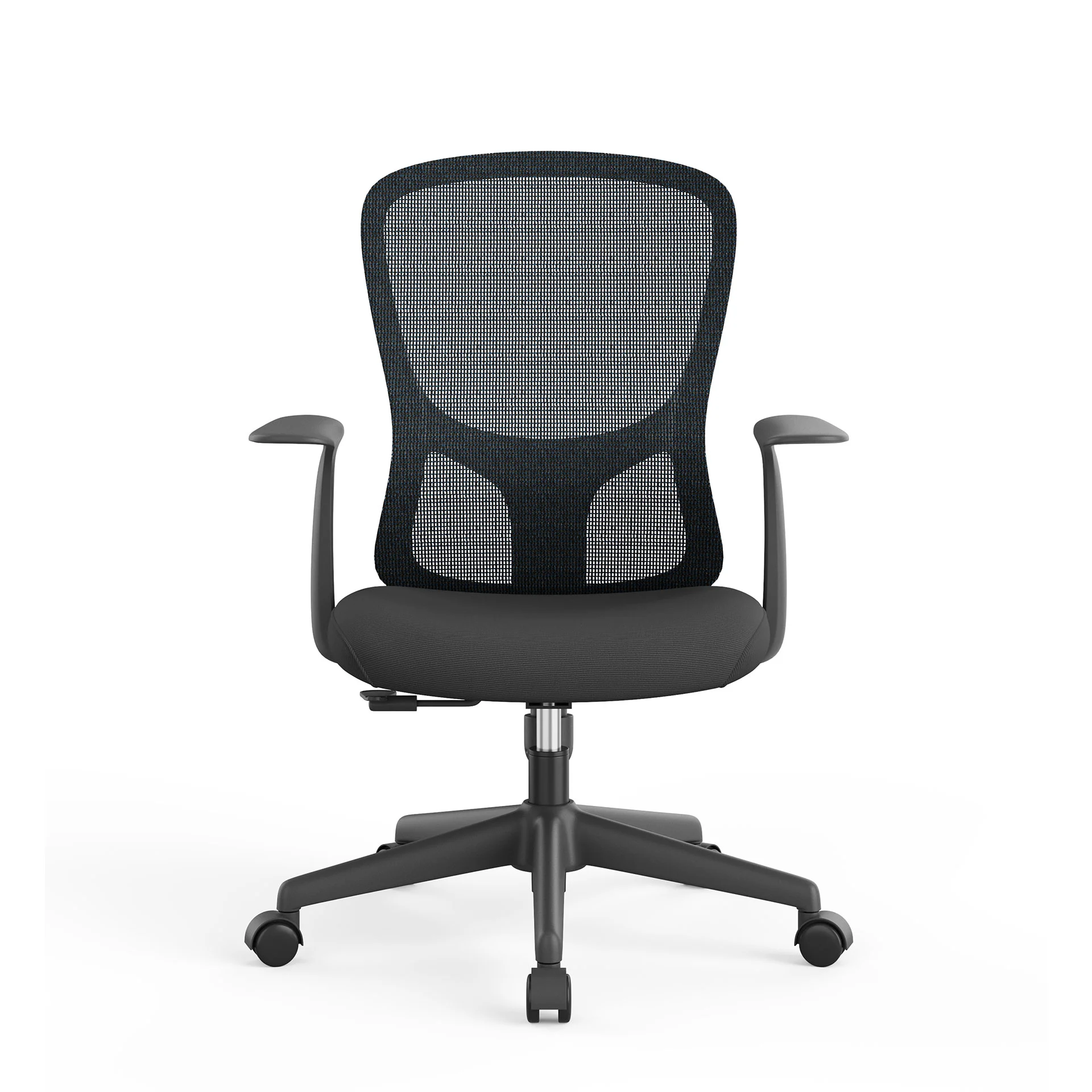 Офис стол RFG Smarter W, дамаска и меш, до 120 kg, черна седалка, тъмносиня облегалка
