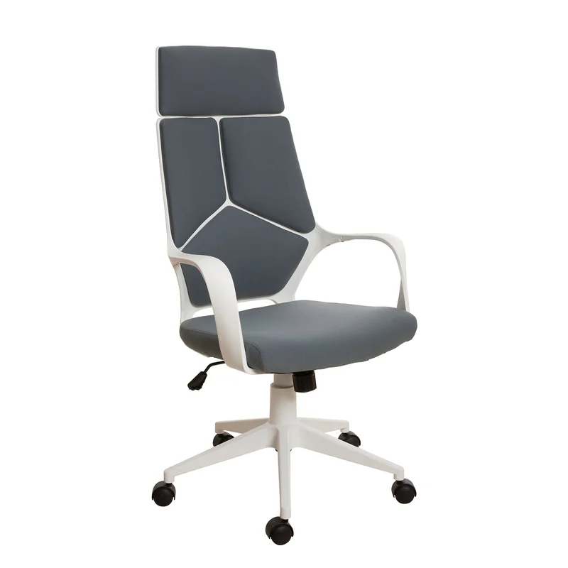 Директорски стол Force White, текстил, Tilt механизъм, до 120 kg, сив