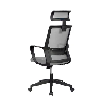 Директорски стол RFG Smart HB, дамаска и меш, Tilt механизъм, до 120 kg, тъмносива седалка, сива облегалка